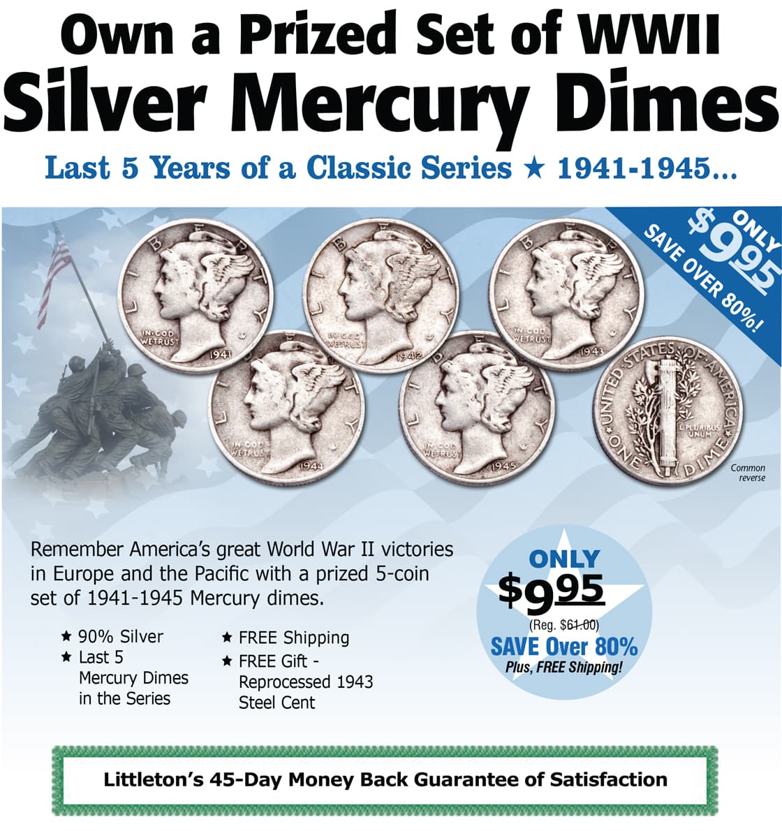 Own a Prized Set of WWII Silver Mercury Dimes!