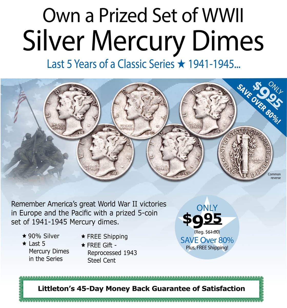 Own a Prized Set of WWII Silver Mercury Dimes!