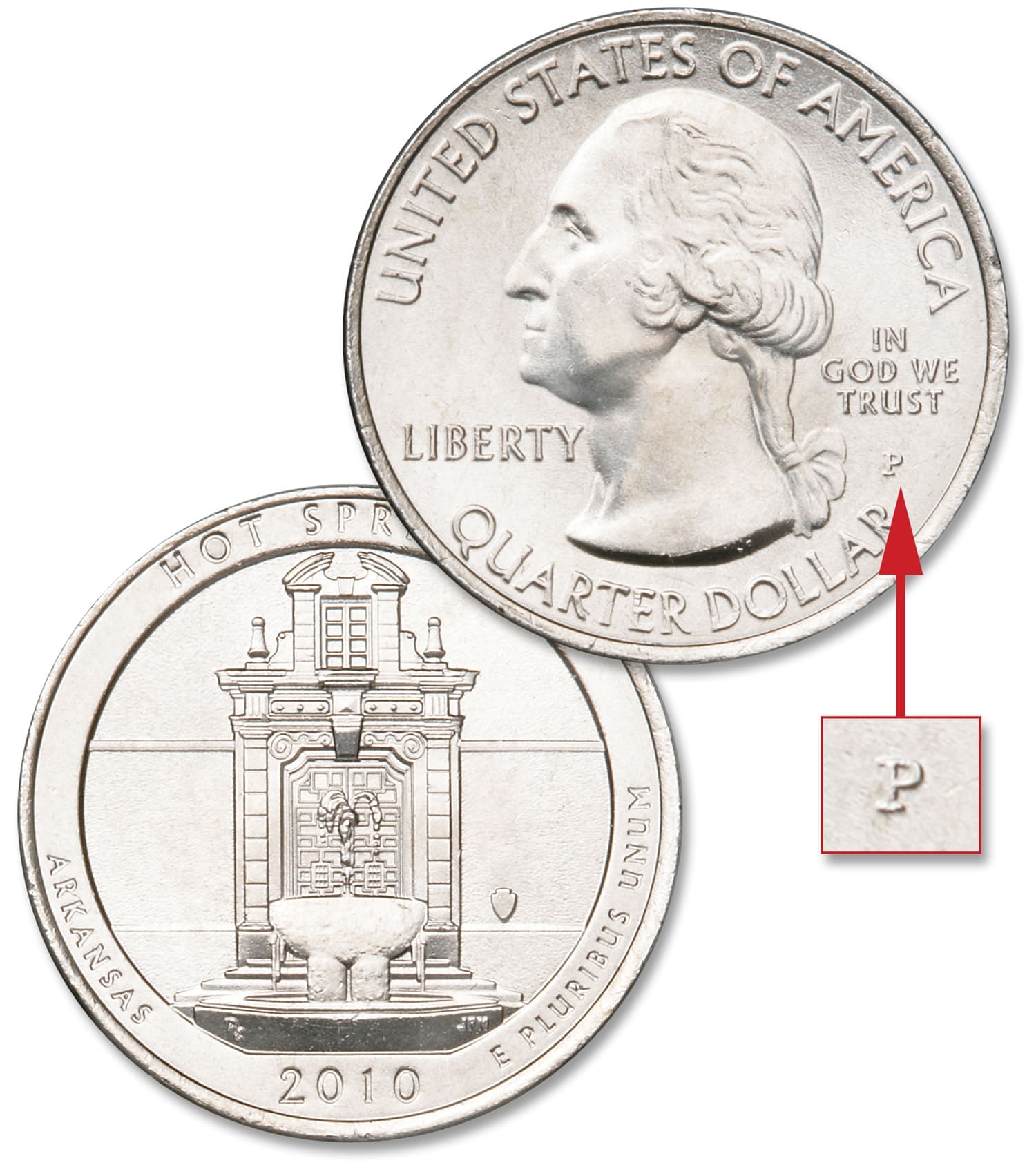 National Park Quarter; mint mark location is on the obverse.