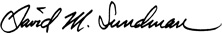 [signature: David Sundman]